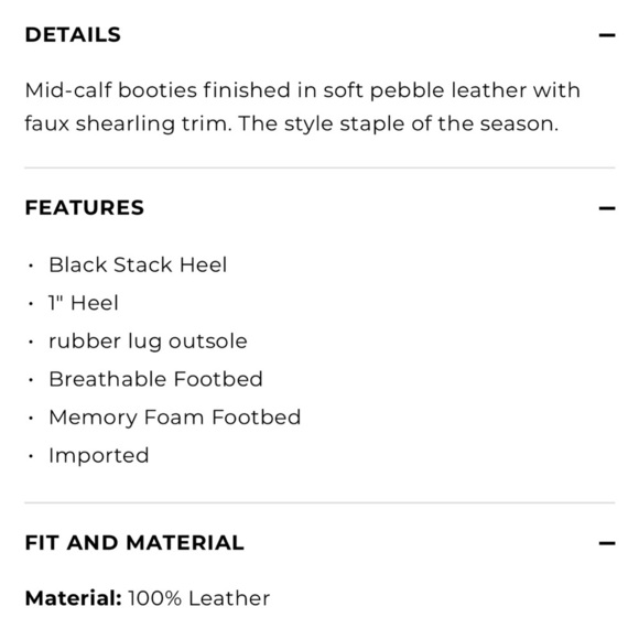 Talbots Black Leather Mid-Calf Boots Faux-Shearling Trim Bikercore Moto Size 7 - Picture 8 of 8